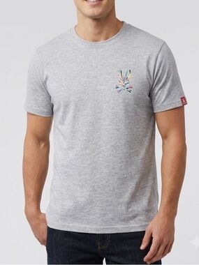 Psycho Bunny Heather Grey Classic Crew Neck T Shirt Size M